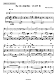 Sheet music, chords Peter Cornelius - Du entschuldige - i kenn’ di