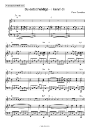 Sheet music, chords Peter Cornelius - Du entschuldige - i kenn’ di