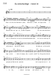 Sheet music, chords Peter Cornelius - Du entschuldige - i kenn’ di