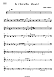 Sheet music, chords Peter Cornelius - Du entschuldige - i kenn’ di
