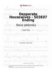 Sheet music, chords Steve Jablonsky - Desperate Housewives - S03E07 Ending
