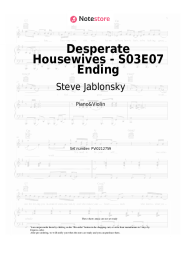 Sheet music, chords Steve Jablonsky - Desperate Housewives - S03E07 Ending