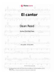 Sheet music, chords Dean Reed - El cantor