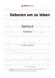 Sheet music, chords Kontra K, NESS - Geboren um zu leben