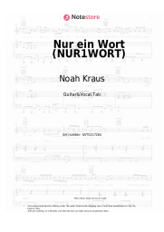 Sheet music, chords Noah Kraus, Wir sind Helden - Nur ein Wort (NUR1WORT)