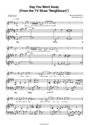 Sheet music, chords Bonnie Anderson - Day You Went Away (From the TV Show Neighbours)