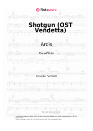 Sheet music, chords Ardis - Shotgun (OST Vendetta)
