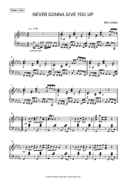 Sheet music, chords Rick Astley - Never Gonna Give You Up