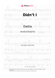 Sheet music, chords Dasha - Didn’t I