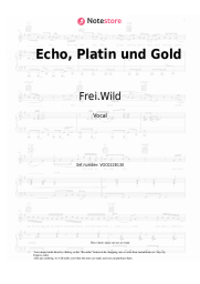 Sheet music, chords Frei.Wild, Philipp Burger - Echo, Platin und Gold