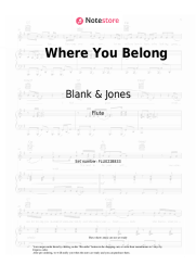 Sheet music, chords Blank & Jones - Where You Belong