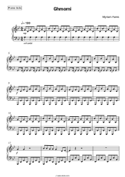 Sheet music, chords Myriam Fares - Ghmorni