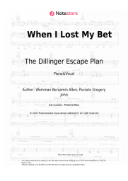 Sheet music, chords The Dillinger Escape Plan - When I Lost My Bet