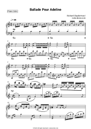 Sheet music, chords Richard Clayderman - Ballade Pour Adeline