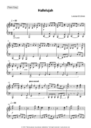 Sheet music, chords Leonard Cohen - Hallelujah