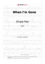 Sheet music, chords Simple Plan - When I’m Gone