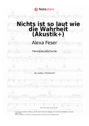 Sheet music, chords Alexa Feser - Nichts ist so laut wie die Wahrheit (Akustik+)