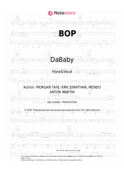 Sheet music, chords DaBaby - BOP