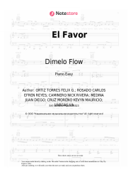 Sheet music, chords Dimelo Flow, Nicky Jam, Sech, Zion, Lunay, Farruko - El Favor