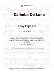 Sheet music, chords Tony Esposito - Kalimba De Luna