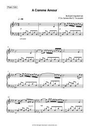 Sheet music, chords Richard Clayderman - A Comme Amour