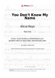 Sheet music, chords Alicia Keys - You Don't Know My Name
