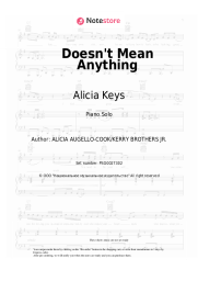 Sheet music, chords Alicia Keys - Doesn't Mean Anything