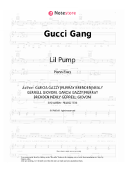 Sheet music, chords Lil Pump - Gucci Gang