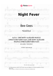 Sheet music, chords Bee Gees - Night Fever