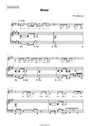 Sheet music, chords The Mamas - Move