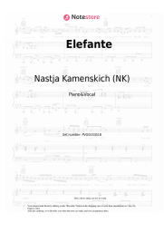 Sheet music, chords Nastja Kamenskich (NK) - Elefante