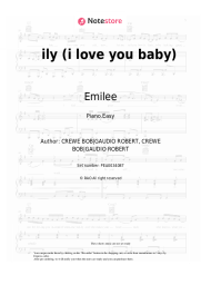 Sheet music, chords Emilee, Surf Mesa - ily (i love you baby)