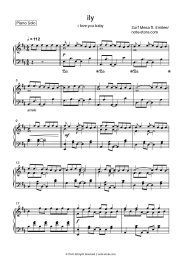 Sheet music, chords Emilee, Surf Mesa - ily (i love you baby)