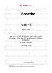Sheet music, chords Faith Hill - Breathe