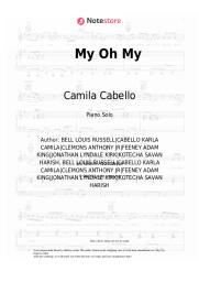 Sheet music, chords Camila Cabello, DaBaby - My Oh My