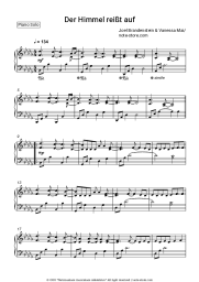 Sheet music, chords Joel Brandenstein, Vanessa Mai - Der Himmel reißt auf