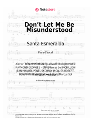 Sheet music, chords Santa Esmeralda - Don’t Let Me Be Misunderstood