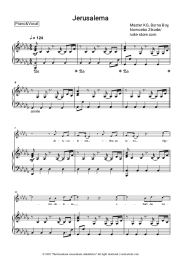 Sheet music, chords Master KG, Burna Boy, Nomcebo Zikode - Jerusalema