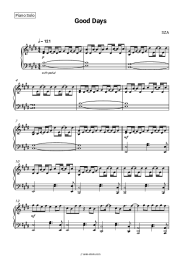 Sheet music, chords SZA - Good Days