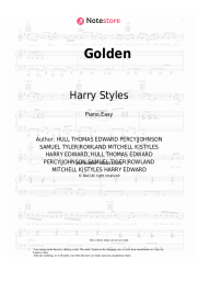 Sheet music, chords Harry Styles - Golden