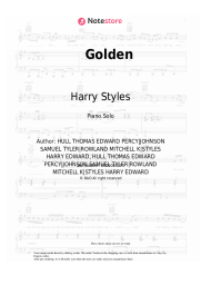 Sheet music, chords Harry Styles - Golden