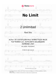 Sheet music, chords 2 Unlimited - No Limit