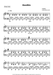 Sheet music, chords Odette - Mandible