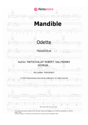 Sheet music, chords Odette - Mandible