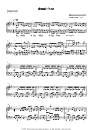 Sheet music, chords Machine Gun Kelly - drunk face