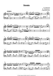 Sheet music, chords Domenico Cimarosa - Sonata No. 9 Andante