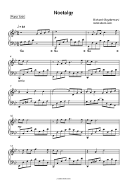 Sheet music, chords Olivier Toussaint, Richard Clayderman - Nostalgy