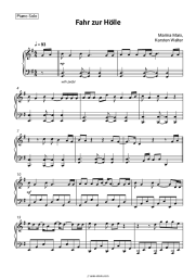 Sheet music, chords Marina Marx, Karsten Walter - Fahr zur Hölle