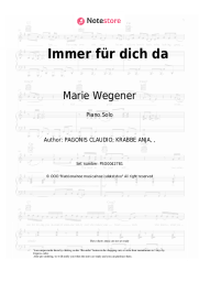 Sheet music, chords Marie Wegener - Immer für dich da