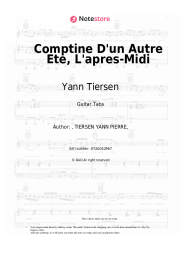 Sheet music, chords Yann Tiersen - Comptine D'un Autre Ete, L'apres-Midi